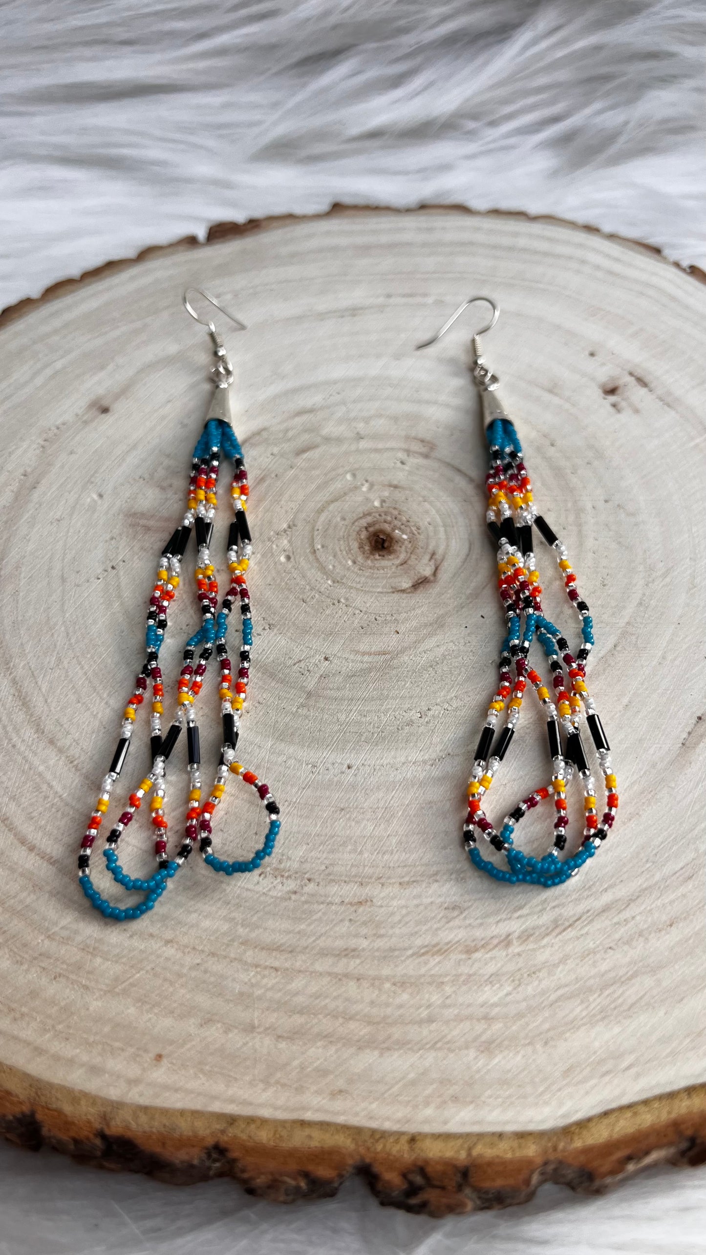 Blue Beaded Earrings