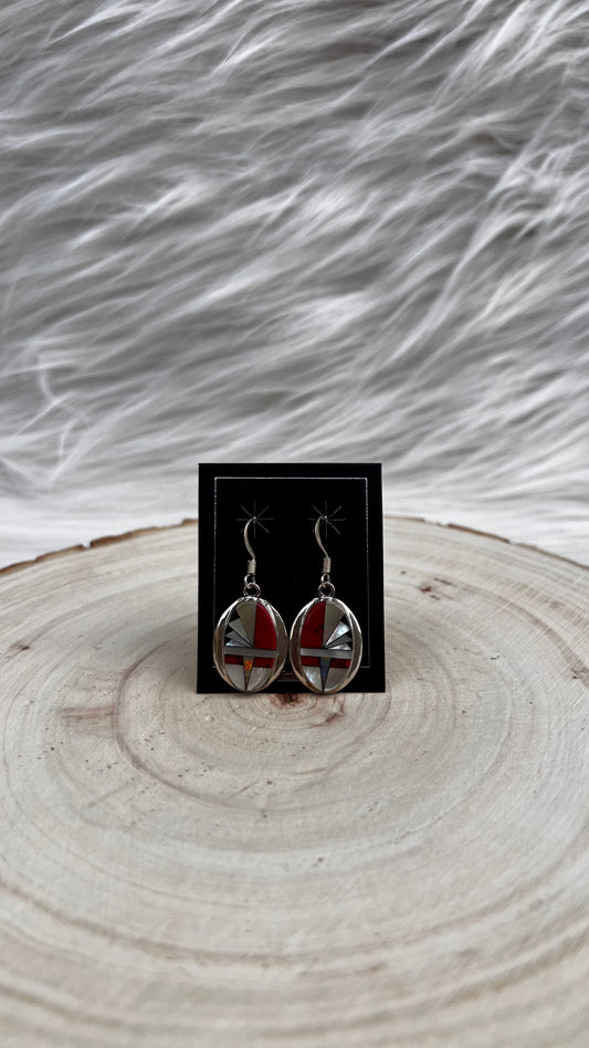 Red Jasper w/ Mother Pear Earrings SS