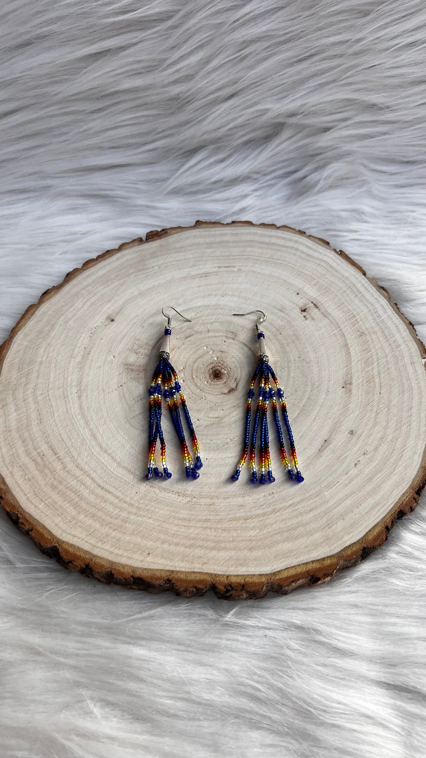 Blue Beaded Earrings