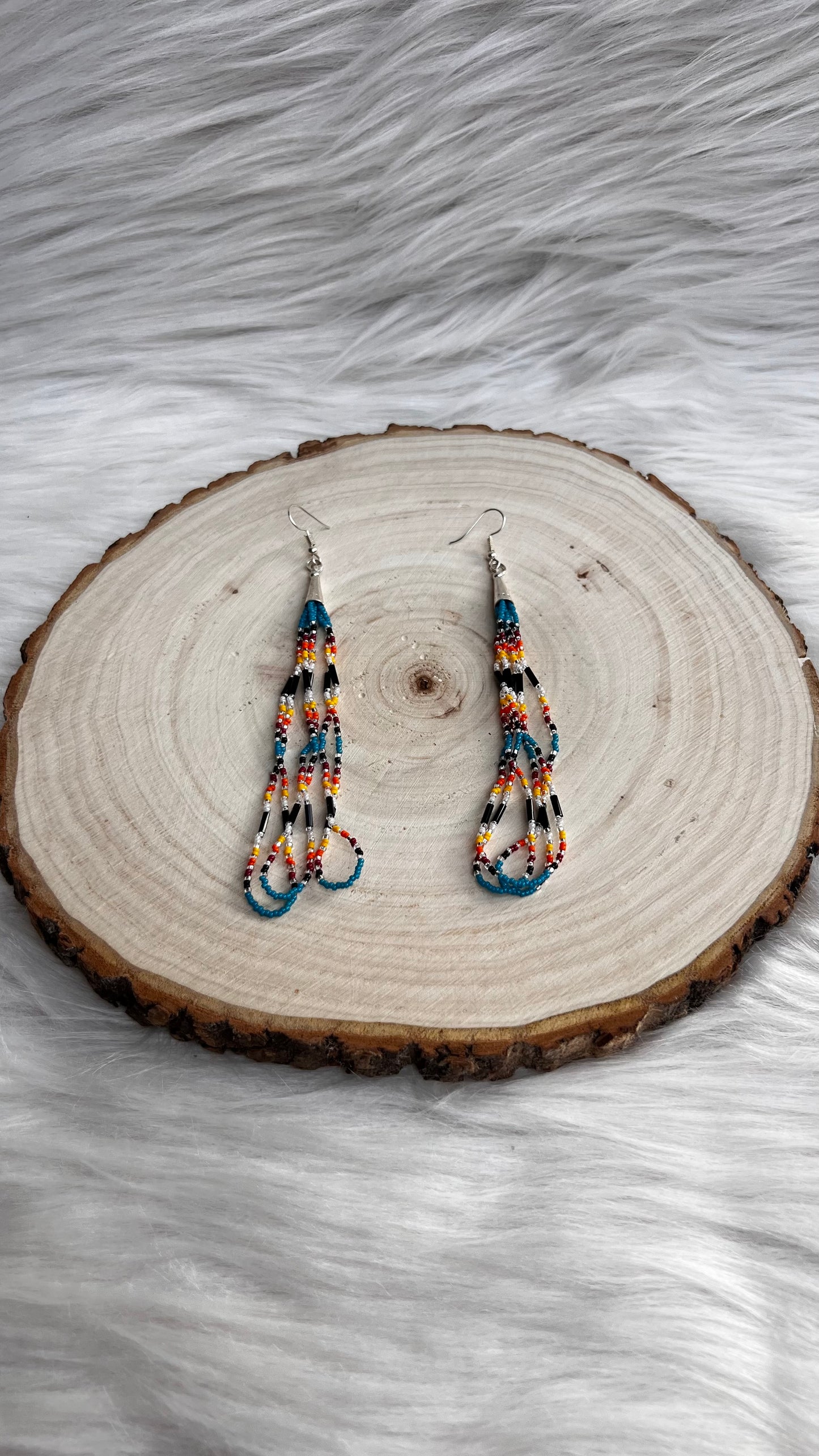 Blue Beaded Earrings