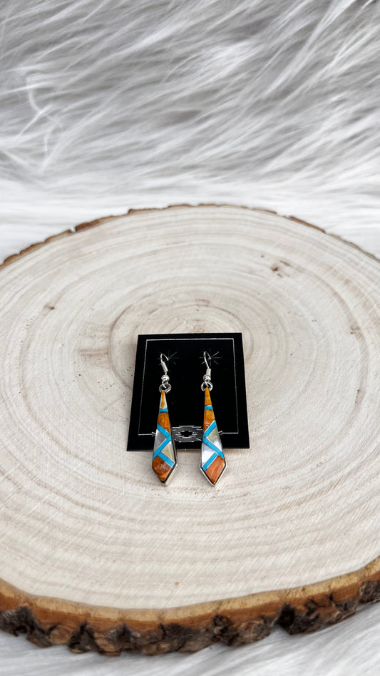 Spiny Turquoise Inlay Earrings