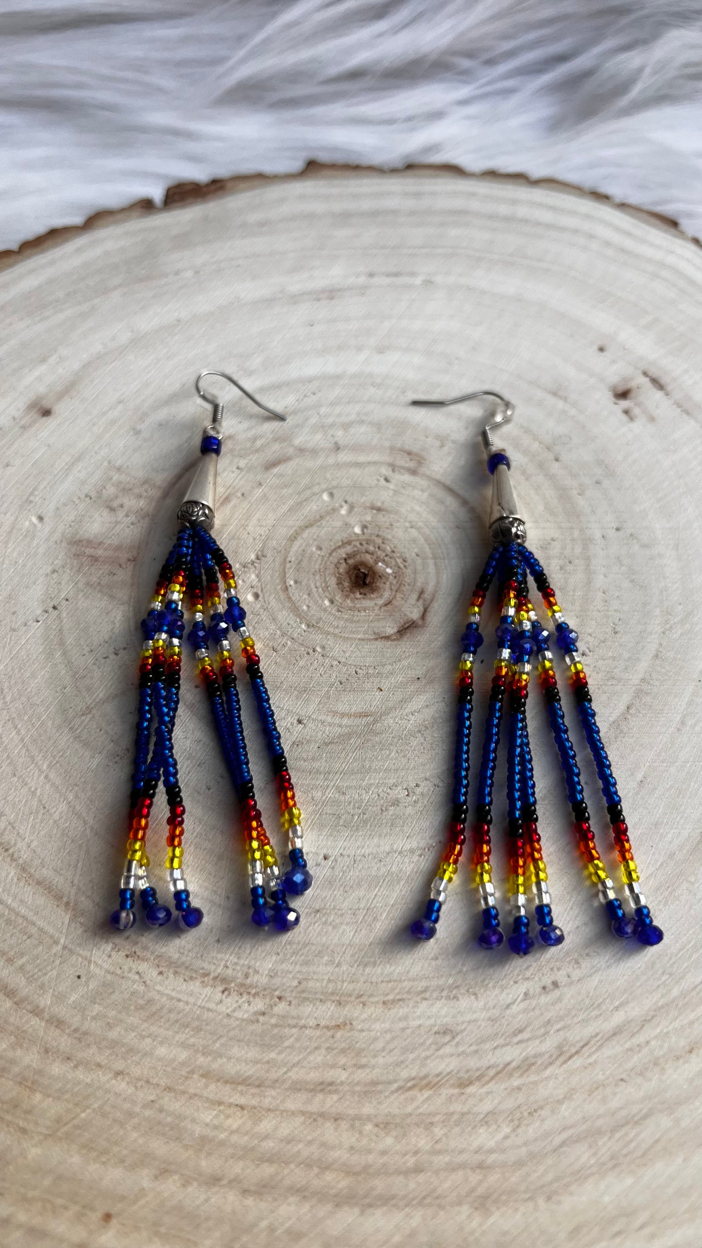 Blue Beaded Earrings